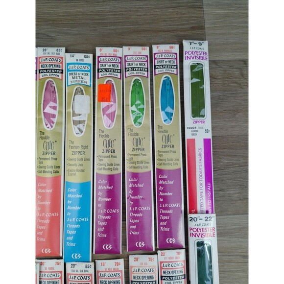 NOS Vintage Sewing Zipper LOT of 35 J & P Coats Flex Knit - Picture 5 of 9